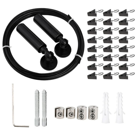 Wall Mount Curtain Wire Rod Set 5m Adjustable Curtain Drape Wire Rod Wall Mount Easy Installation Stainless Steel Versatile