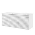 thumbnail image 1 of Wall Mount Double Sink Vanity Cabinet, White, Wood, Mid Century Hotel Bedroom Bathroom, Modern Contemporary HB34088, 1 of 11