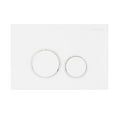thumbnail image 1 of Wall Mount Dual Flush Actuator Plate with Round Push Buttons in Matte White, 1 of 4