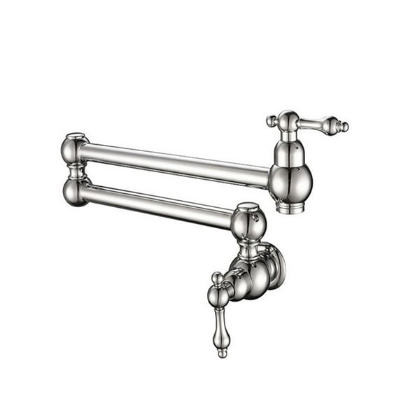 Wall Mount Dual Handle Kitchen Faucet Swinging Water Spout 360 Rotate Folding Para Kitchen Sink Single Cold Mixer Tap