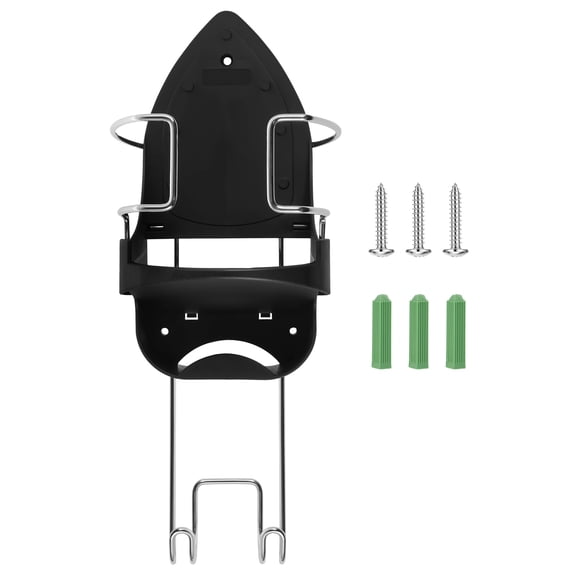 Wall Mount Electric Iron Holder With Guardrail and Hook Heat Resistant Ironing Holder Easy to Install Strong Load Bearing Iron Board Hanger for Laundry Room Bathroom