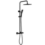 Wall Mount Exposed Shower Combo Set, Adjustable Handheld Sprayer Bathroom Mixer Combo Set with Thermostatic Rough-in Valve