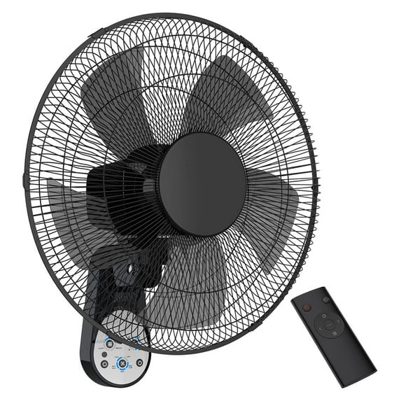 Wall Mount Fan, 16 Inch 5 Blades 5 Speeds Wall Fan with Control, 90 Degree 8 Hour Timer Oscillating Fans for Bedroom Home Kitchen, Gym, garage