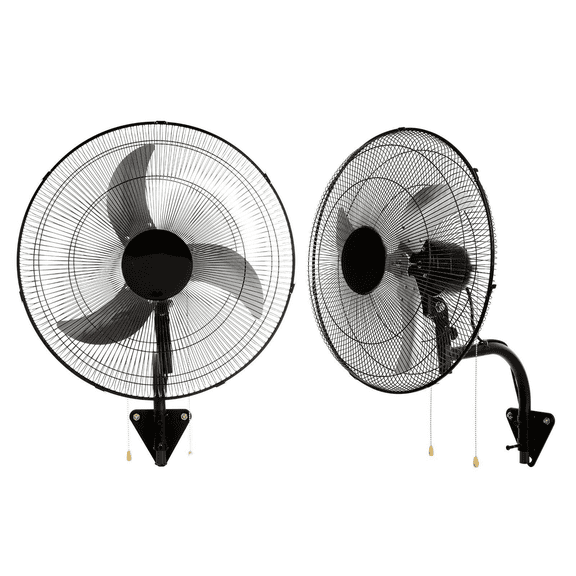 Wall Mount Fan 18 Inch - 2 Pack Oscillating Industrial Fans, 4000 CFM High Velocity 3-Speed Metal Wall Fans for Warehouse, Garage, Basement, Workshop, Black