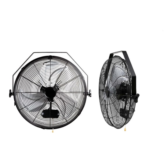 Wall Mount Fan 18 Inch 2 Pack, Waterproof Industrial High Velocity Fans, 3 Speed 4000 CFM for Garage, Warehouse, Workshop, Indoor/Outdoor Use, Black