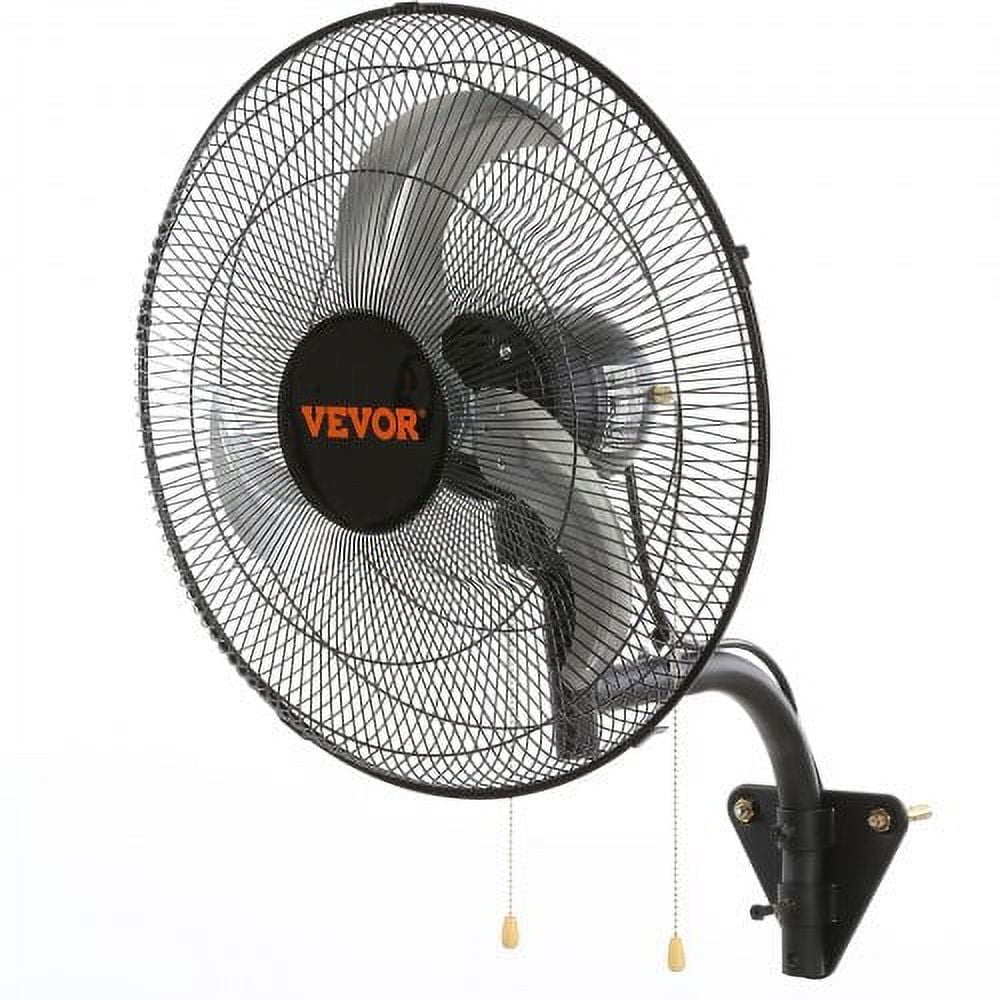 VEVOR 18'' Black Oscillating Wall Mounted Industrial Fan