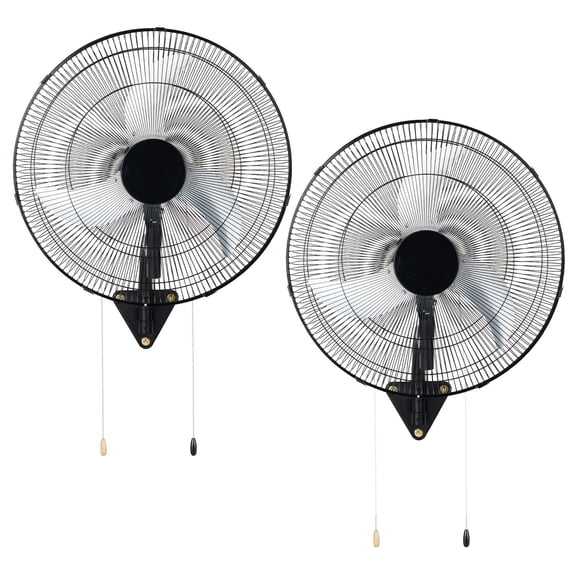 Wall Mount Fan, 20 in Wall Mounted Hanging Fan Oscillating, 3-Speed, Long Airflow Distance, Adjustable Rotation Angle, Mechanical Powerful for Industry, Commercial, Garage, Workshop, Gym, 2 Pack