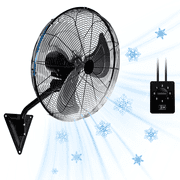 Wall Mount Fan 7000 CFM High Velocity Industrial 22 Inch Heavy Duty Fan with 3-Speed Oscillating Commercial Use for Warehouse, Garage, Factory, Black