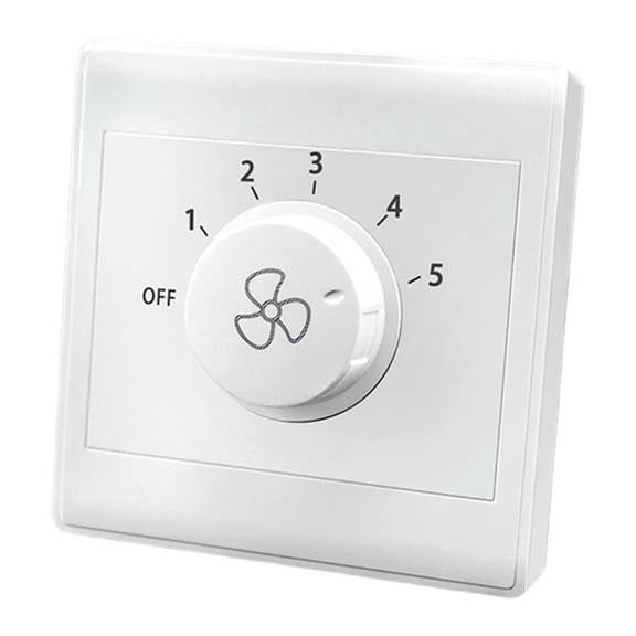 Wall Mount Fan Regulator 5-Gear Speed Adjustment Switches 86 Type Surfaces Mount Speed Controller for Ceiling Fans
