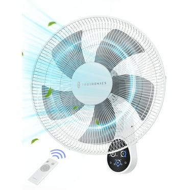 Wall-Mount Fan with Remote, TaoTronics 16 Inch Wall Fan with 3 Wind Modes, 8 Hour Timer, 90 Degree Oscillating, White