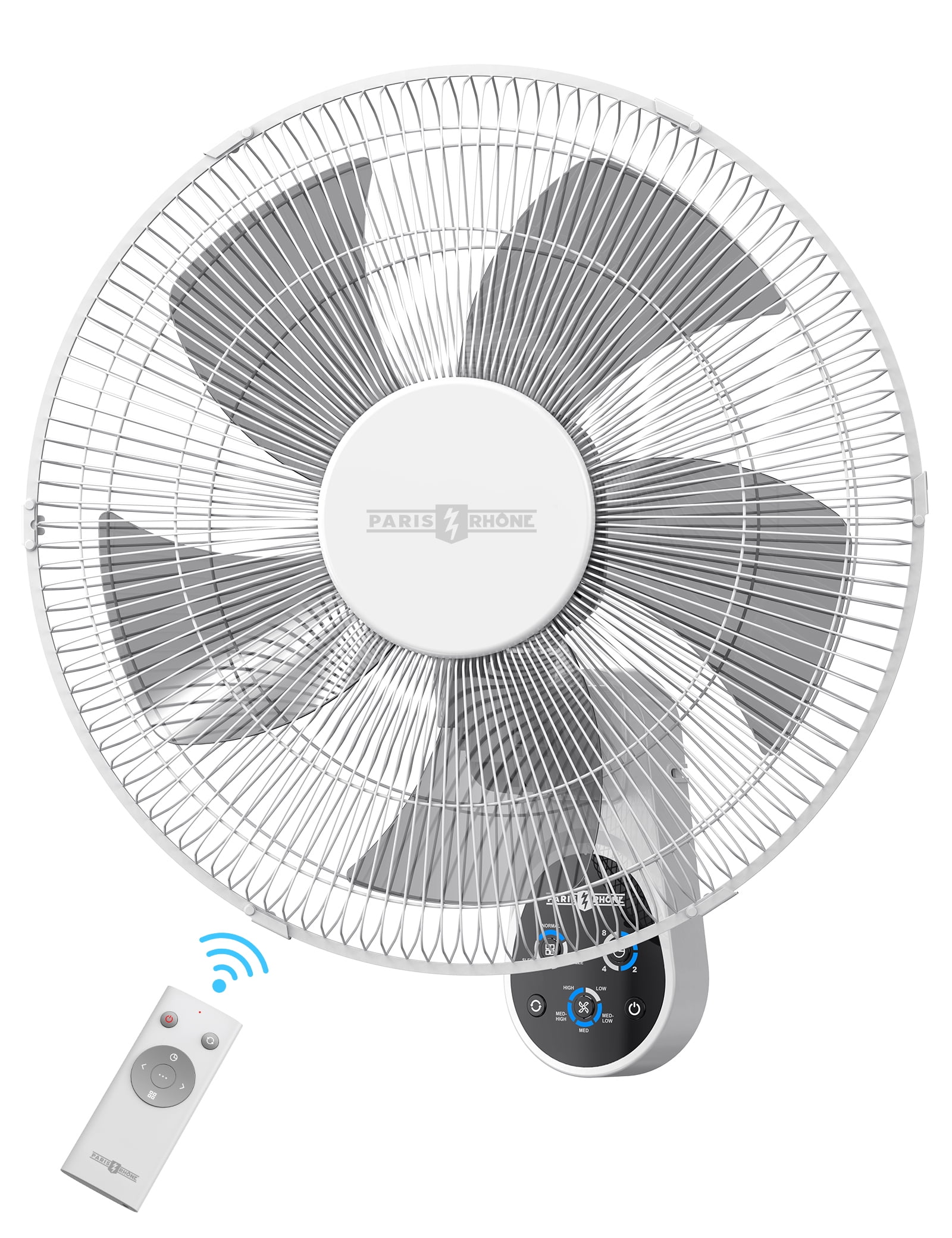WallMount Fan with Remote, TaoTronics 16 Inch Wall Fan with 3 Wind Modes, 8 Hour Timer, 90