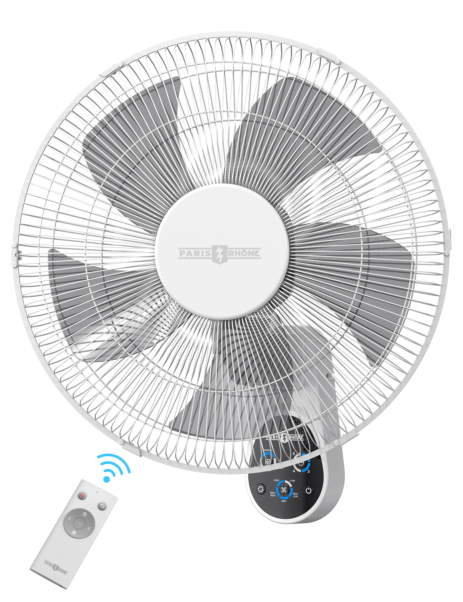 Hurricane Supreme 12 Inch Oscillating Wall Mount Fan, White