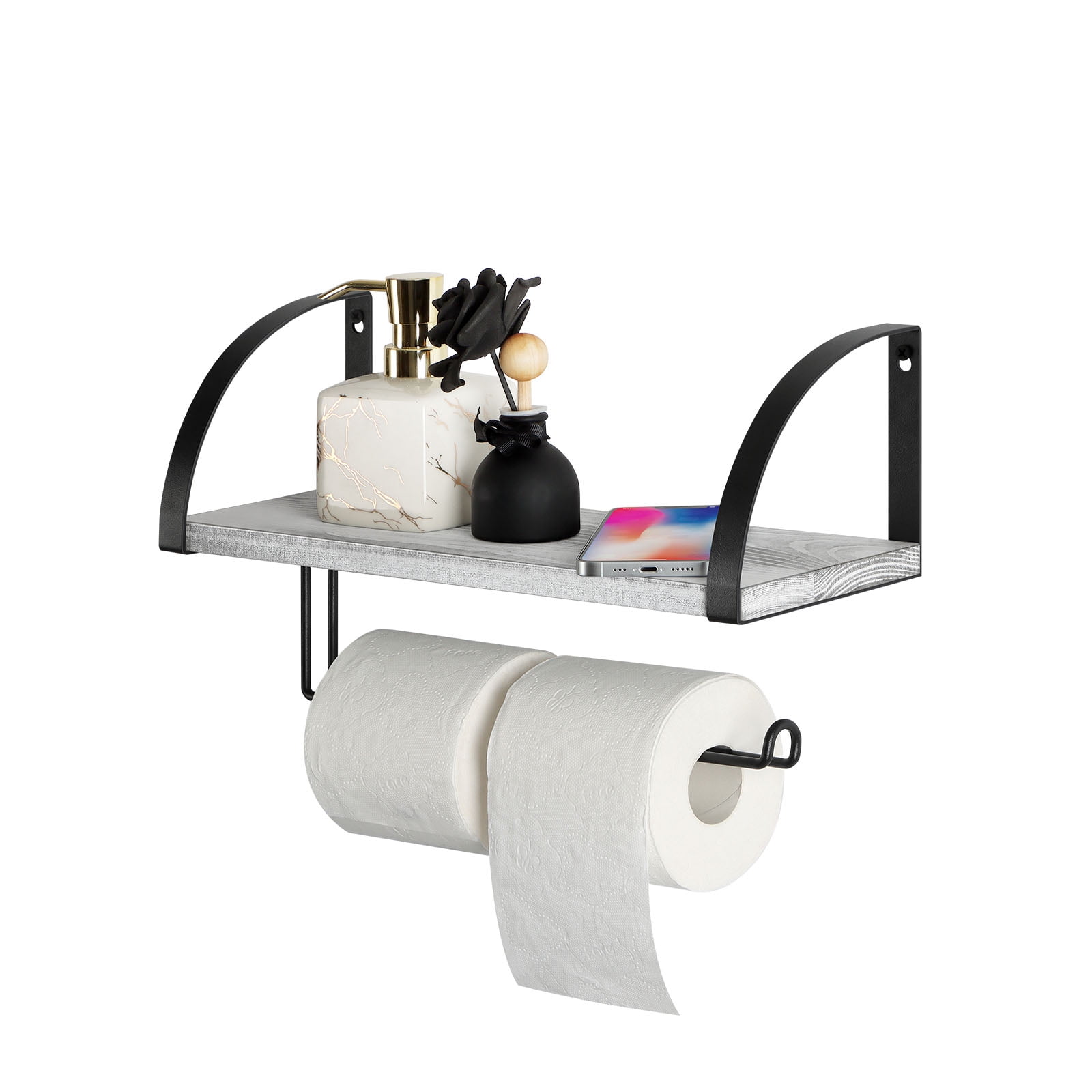 Wall Mount Farmhouse Paper Towel Holder with Shelf Walmart