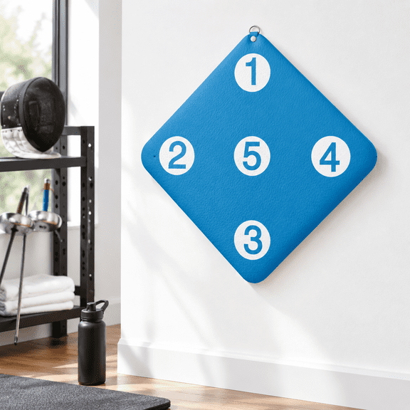 Wall-Mount Fencing Target with Five Bullseye Scoring Zones for Saber Foil Epee Practice