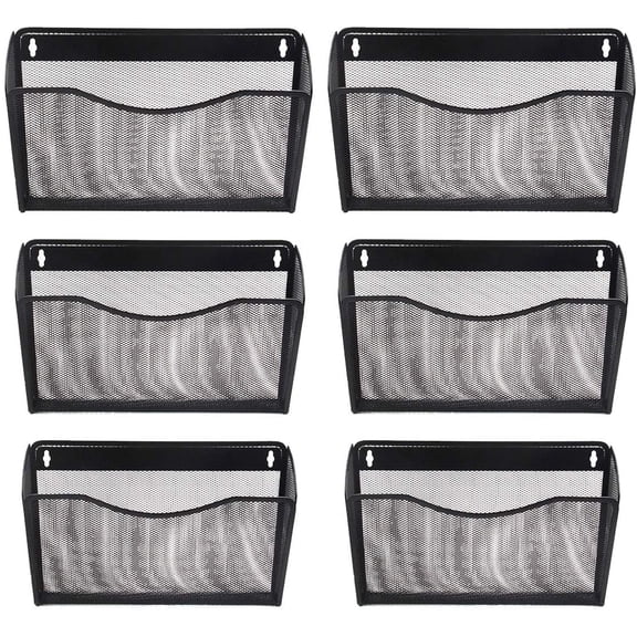 Wall Mount File Organizer Single Pocket Vertical Hanging File Folders Holder Paper Rack for Office Home,