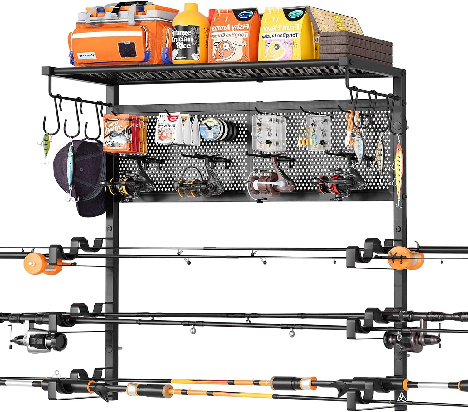 fishing rod holder for pickup bed 6 Rods Capacity Truck Bed Fishing Rod Holder No-Drill Fishing Pole Rack for Pickup Trucks