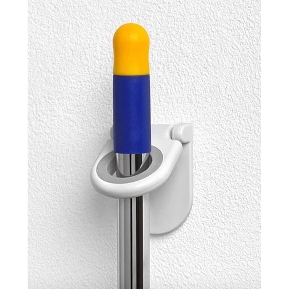 Wall Mount Flip Up Broom Mop Holder Hanger Gripper Hook Tool Storage Organizer