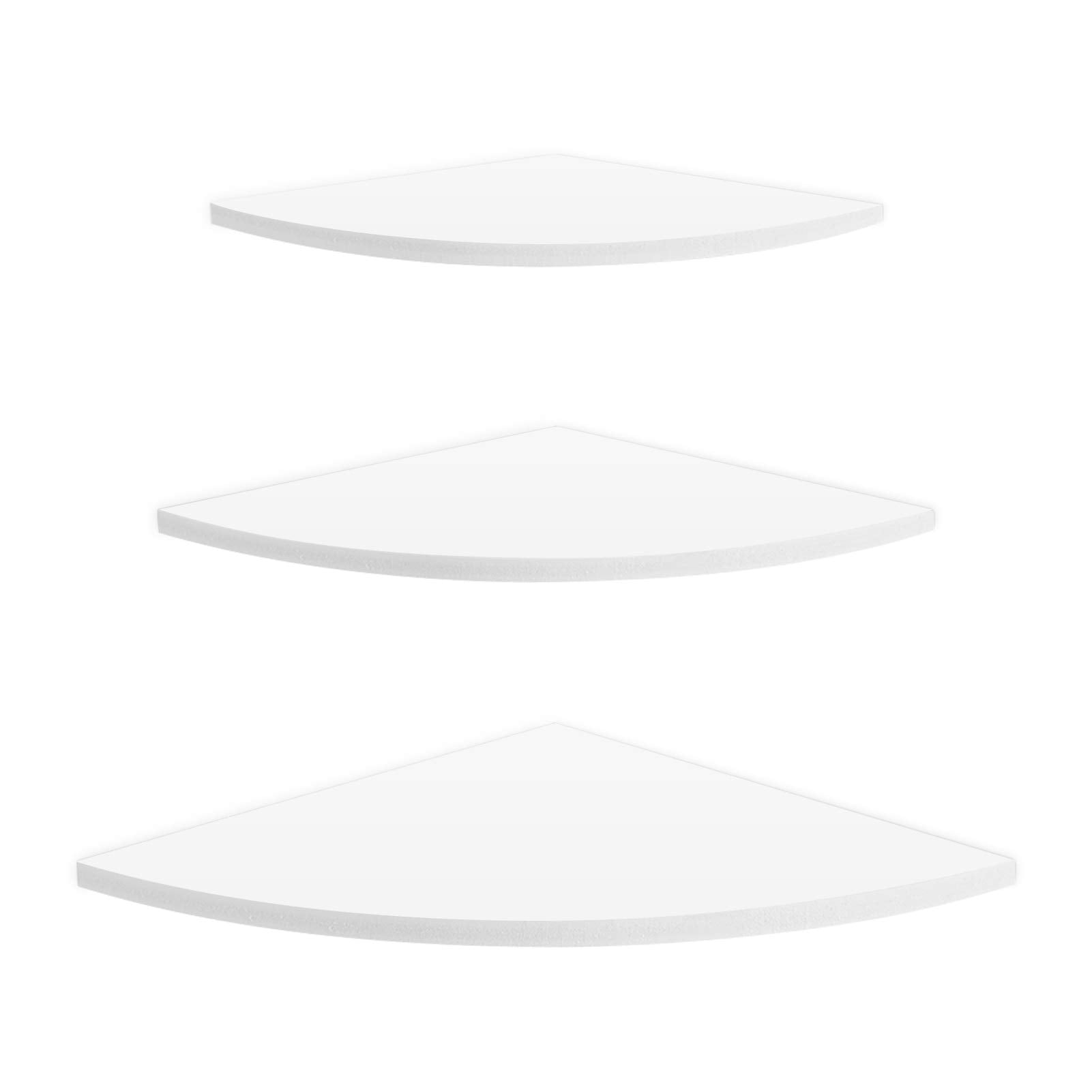 Wall Mount Floating Corner Shelves, 3Pcs PVC 90 Degree Corner Shelves