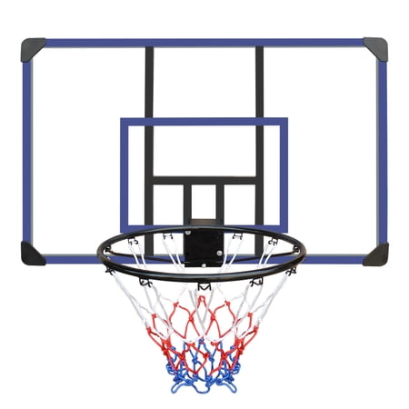 Wall Mount Foldable Basketball Hoop, 45"×29" Shatterproof Backboard with 18 Inch Metal Rim & All-Weather Net for Indoor, Garage & Backyard