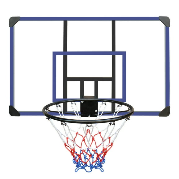 Wall Mount Foldable Basketball Hoop, 45"×29" Shatterproof Backboard with 18 Inch Metal Rim & All-Weather Net for Indoor, Garage & Backyard