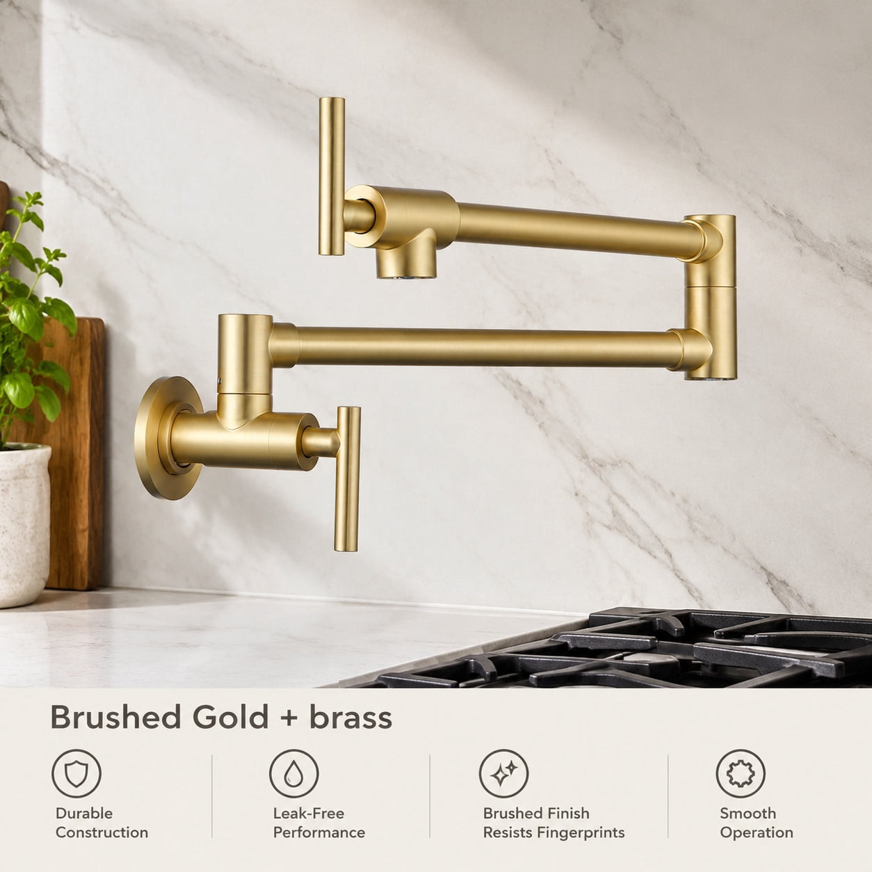 Wall Mount Folding Kitchen Pot Filler Faucet – Space-Saving Faucet for ...
