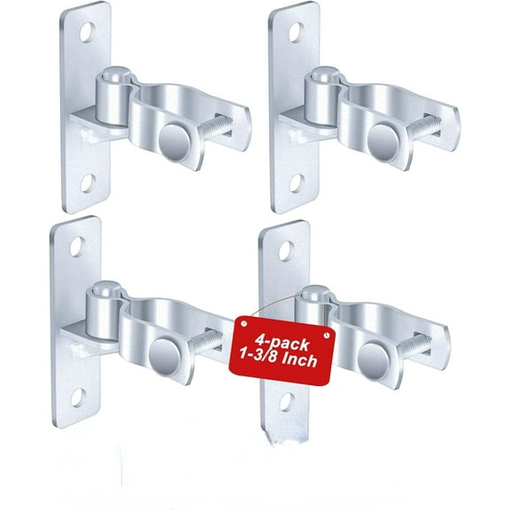 Wall Mount Gate Hinge Heavy Duty 1-3/8 X 5/8 Inch, (4 Pack) Chain Link Fence Gate Hardware Parts for Outdoor Farm Fence Metal Gates Pipe Gate Hinge