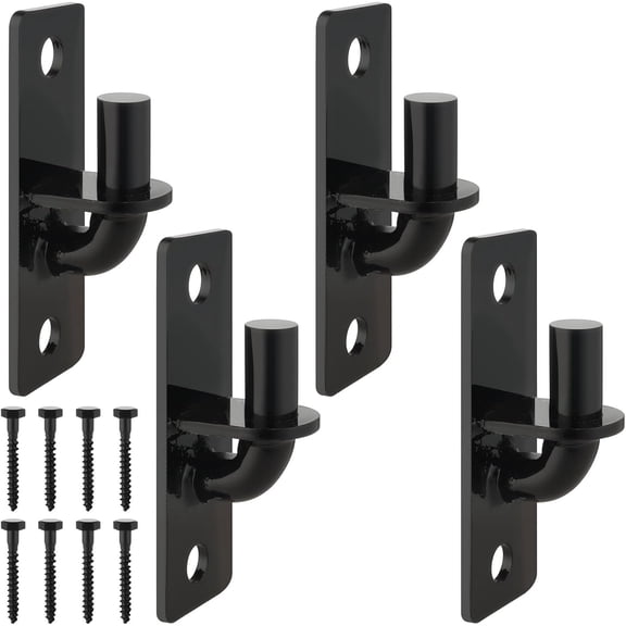 Wall Mount Gate Hinges 2 Pack Farm & Chain Link Gate Hinges with 5/8'' Pin, Heavy Duty Outdoor Metal Gate Hardware for Fence Posts(2 Pack, Black)
