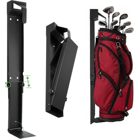 Wall Mount Golf Bag Storage, Slide Rail System Adjustable Retractable, Golf Storage Organizer, Golf Storage Organizer for Garage,Clubs, Home, Basement