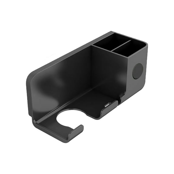 Wall Mount Hair Tool Organizer | No Drilling Required | ABS Plastic Bathroom Storage Basket for Hair Dryer, Straightener & Brushes | White | 9.25x3.74x3.46 Inches