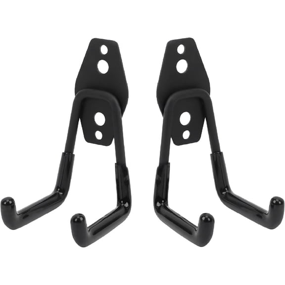 Wall Mount Heavy Duty Garage Hooks (4-Pack) Wall Mounted Storage Hooks for Ladders, Bikes, Tools & More Rust-Resistant Steel with Anti-Slip Coating Small U Hooks