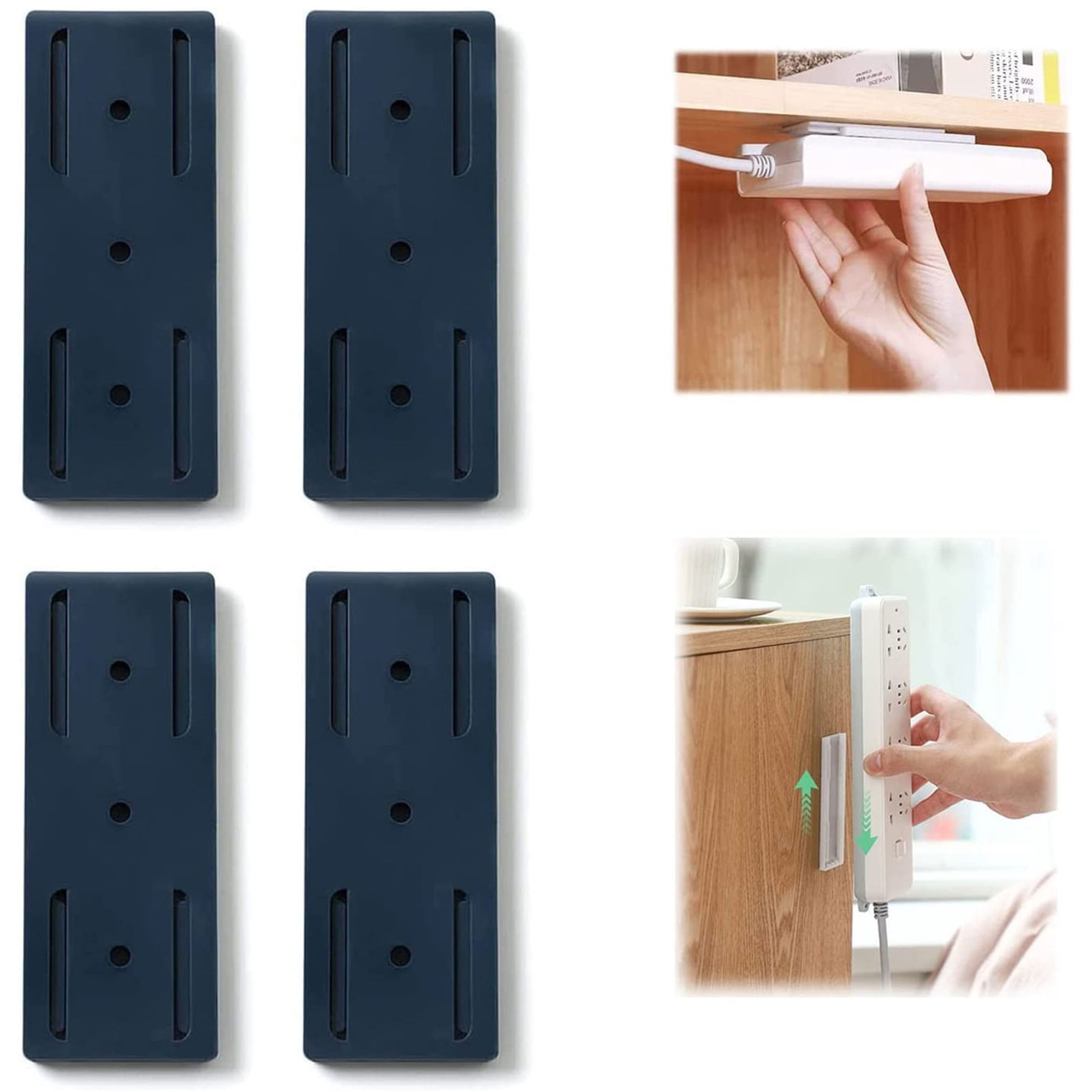 16pcs Self-Adhesive Desktop Socket Fixer,Power Strip Holder Fixator, Punch Free
