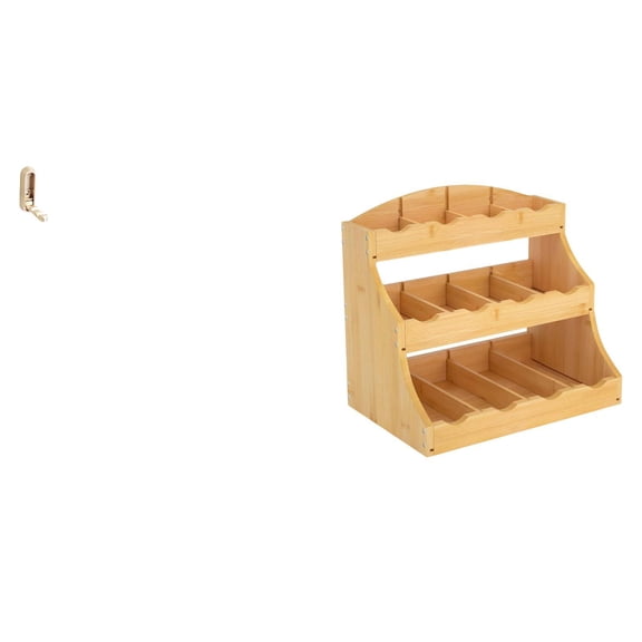 Wall Mount Hook Tea Bag Organizer Coat Rack Space Saving Foldable Compartments for Office Home Storage