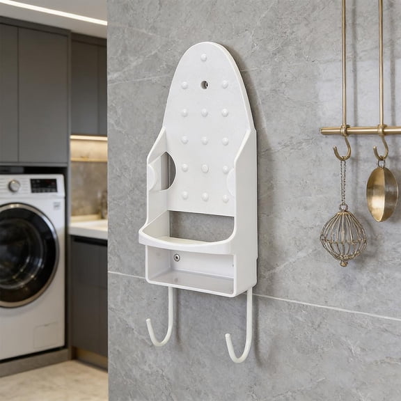Wall Mount Iron and Ironing Board Organizer Laundry Room Storage Fits Smaller Irons Easy Assembly