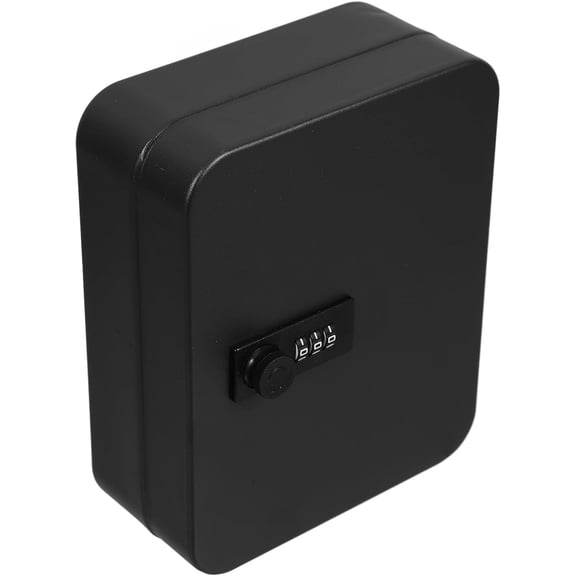 Wall Mount Key Cabinet with Combination Lock for 20 Keys, Steel Key Safe Box, Black
