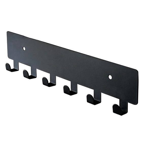 Wall Mount Key Holder with 6 Hooks - Self Adhesive & Screw Mount Key Rack for Entryway - Organizes Keys, Jewelry & Small Accessories - Durable Zinc Alloy Construction