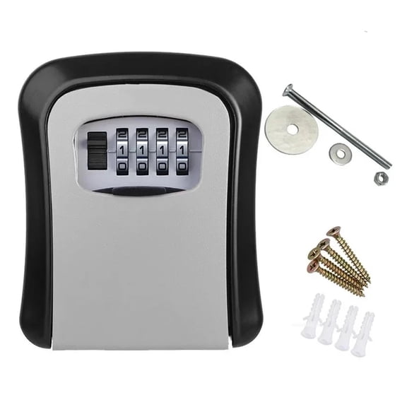 Wall Mount Key Lock Box 4 Digit Password Code Security Lock No Key for Home Office Key Safe Secret Storage Box Organizer ,More Reliable & Robust