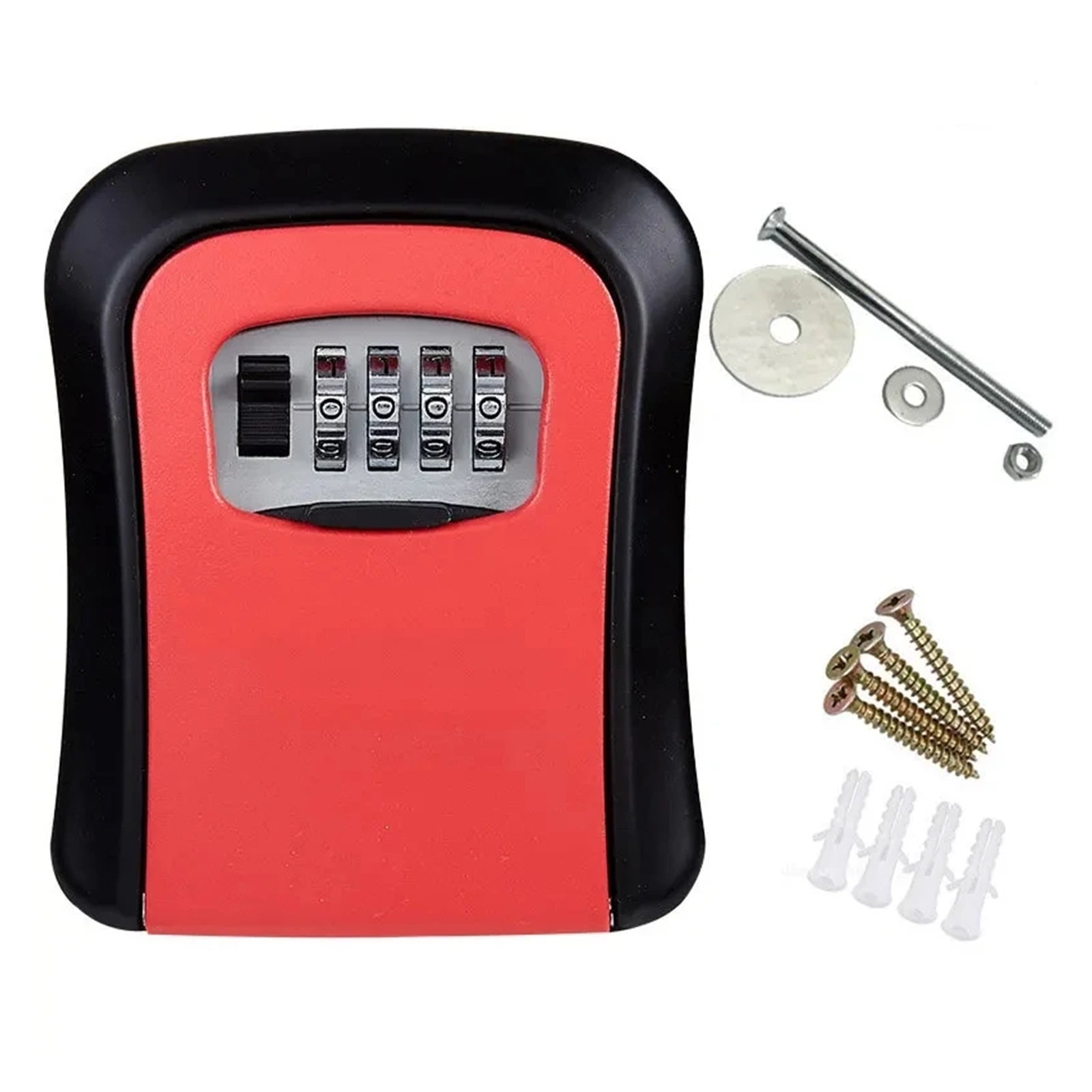 Wall Mount Key Lock Box 4 Digit Password Code Security Lock No Key for Home Office Key Safe Secret Storage Box Organizer
