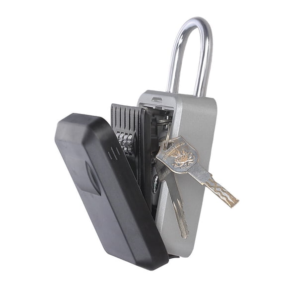 Wall Mount Key Safe Box , Lock 4 Digit Combination Password Security Locks Home Outdoor Key Safe Storage Alloy Door Handle Hook