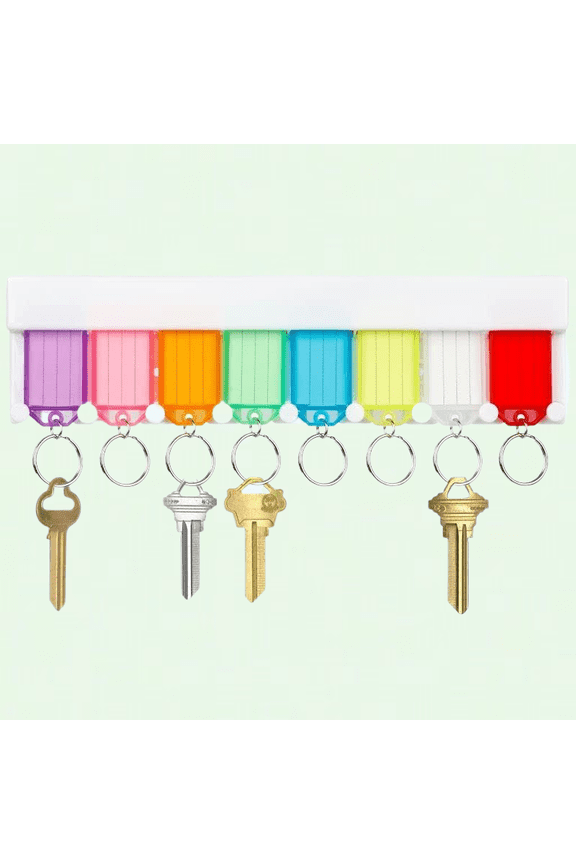 Wall Mount Keychain Organizer with Colorful Tags, Easy Setup