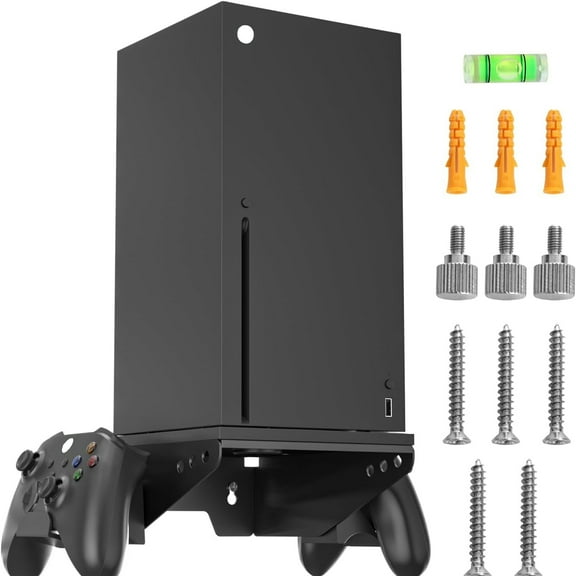 Wall Mount Kit for Xbox Series X - Wall Bracket, Controller Holder and Headset Holder-Black