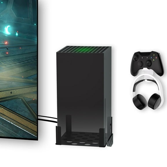 Wall Mount Kit for Xbox Series X Console and Headset Stand Metal Base-Black