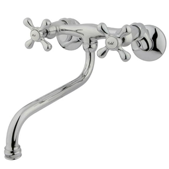 Wall Mount Kitchen Faucet - Polished Chrome Finish