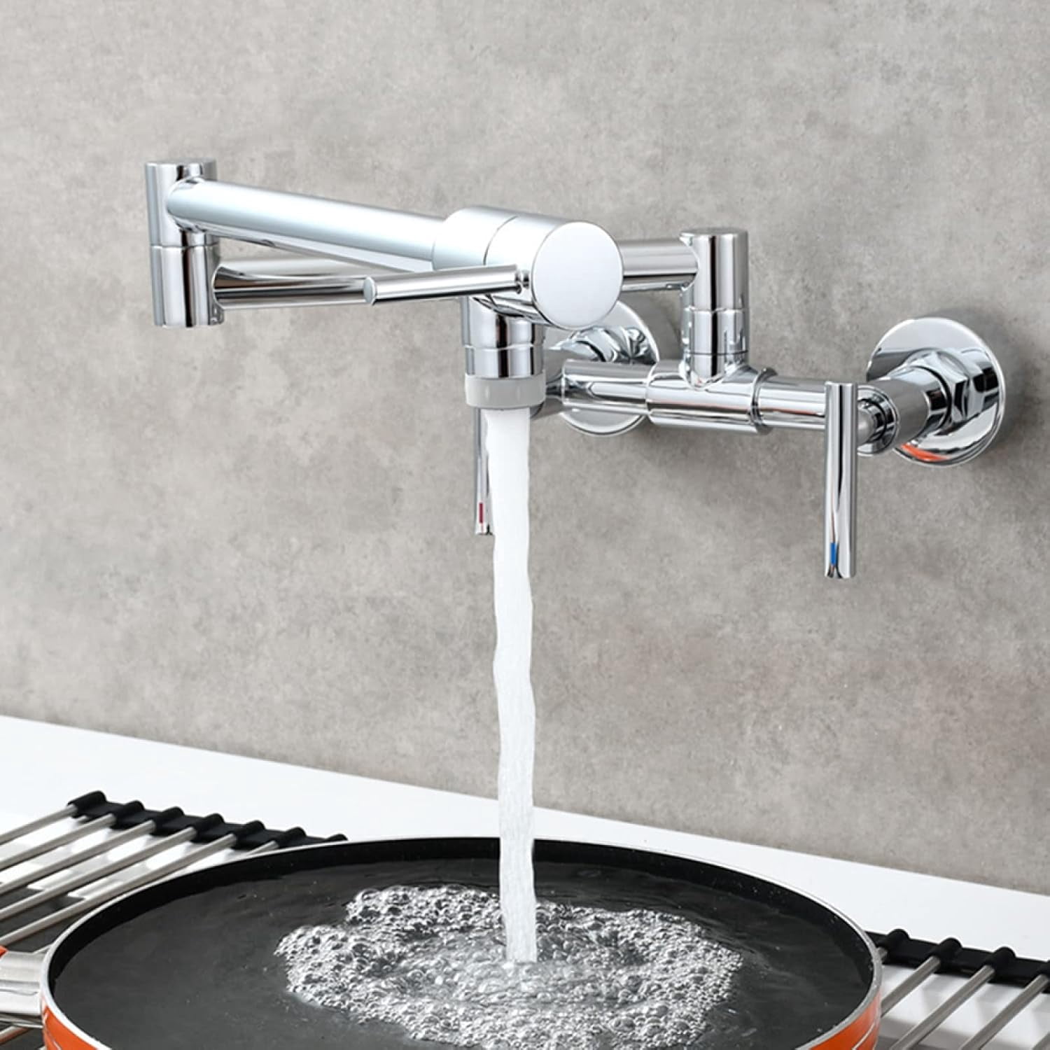 Wall Mount Kitchen Faucet,Two-Handle Kitchen Faucet Wall-Mount,2 Types ...