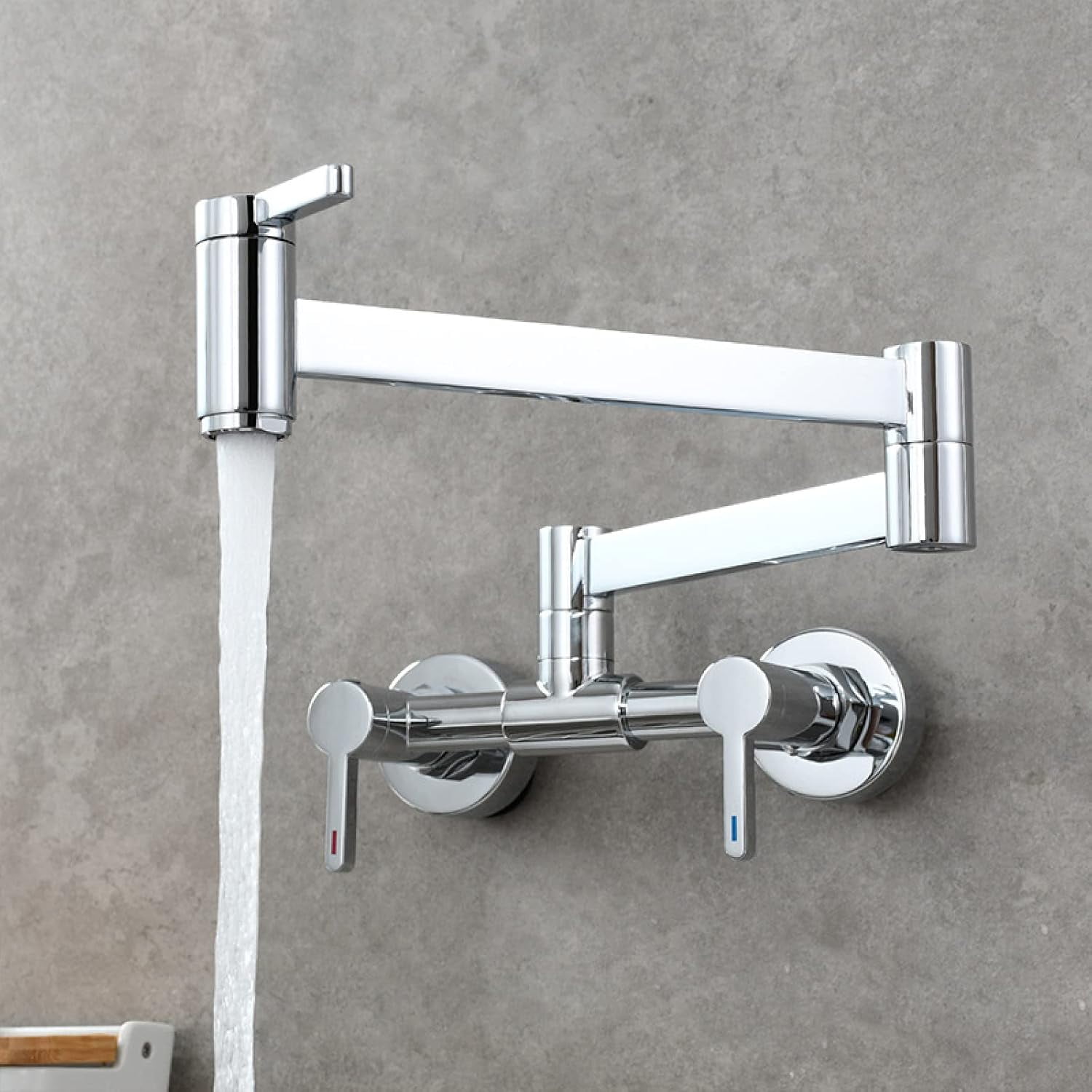 Wall Mount Kitchen Sink Faucet,Wall Mount Two Handle Folding Kitchen ...