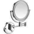 thumbnail image 1 of Wall Mount Led Lighted Makeup Mirror 5X Magnifying Touch Screen Shaving Mirror Double-Sided Round Bathroom Vanity Mirror Swivel Extendable Cosmetic Mirror,Concealed Install, 1 of 5