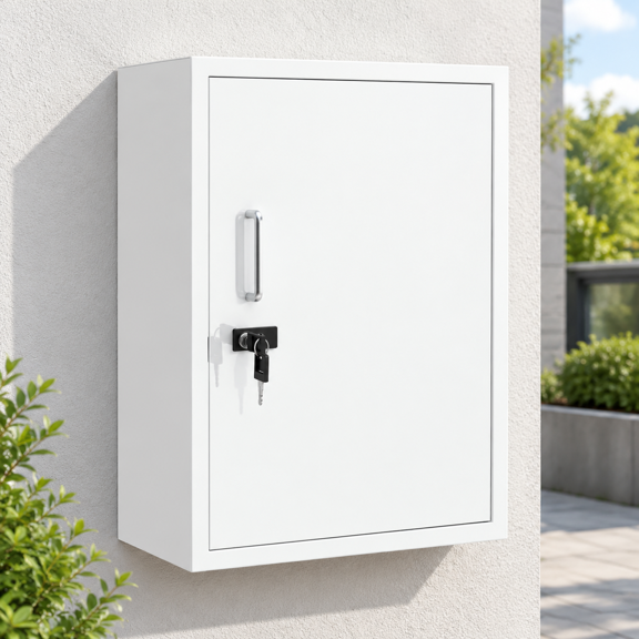 Wall-Mount Locking Storage Organizer Box with Combination & Key Lock - Secure Cabinet for Bathroom Home Office(20.6" H x 15.75" W x 5.98" D)