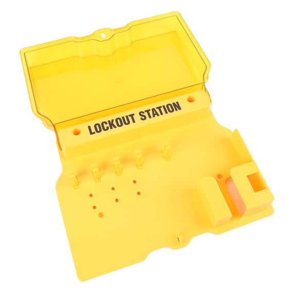 Wall Mount Lockout Tagout Station Kit with 10 Tags & PC Cover Industrial Safety Lock Board Set Electrical LOTO Padlock Station 1-Pack