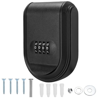 Plutput, Magnetic Key Lock Box, Black, 4-Digit Resettable Code ...