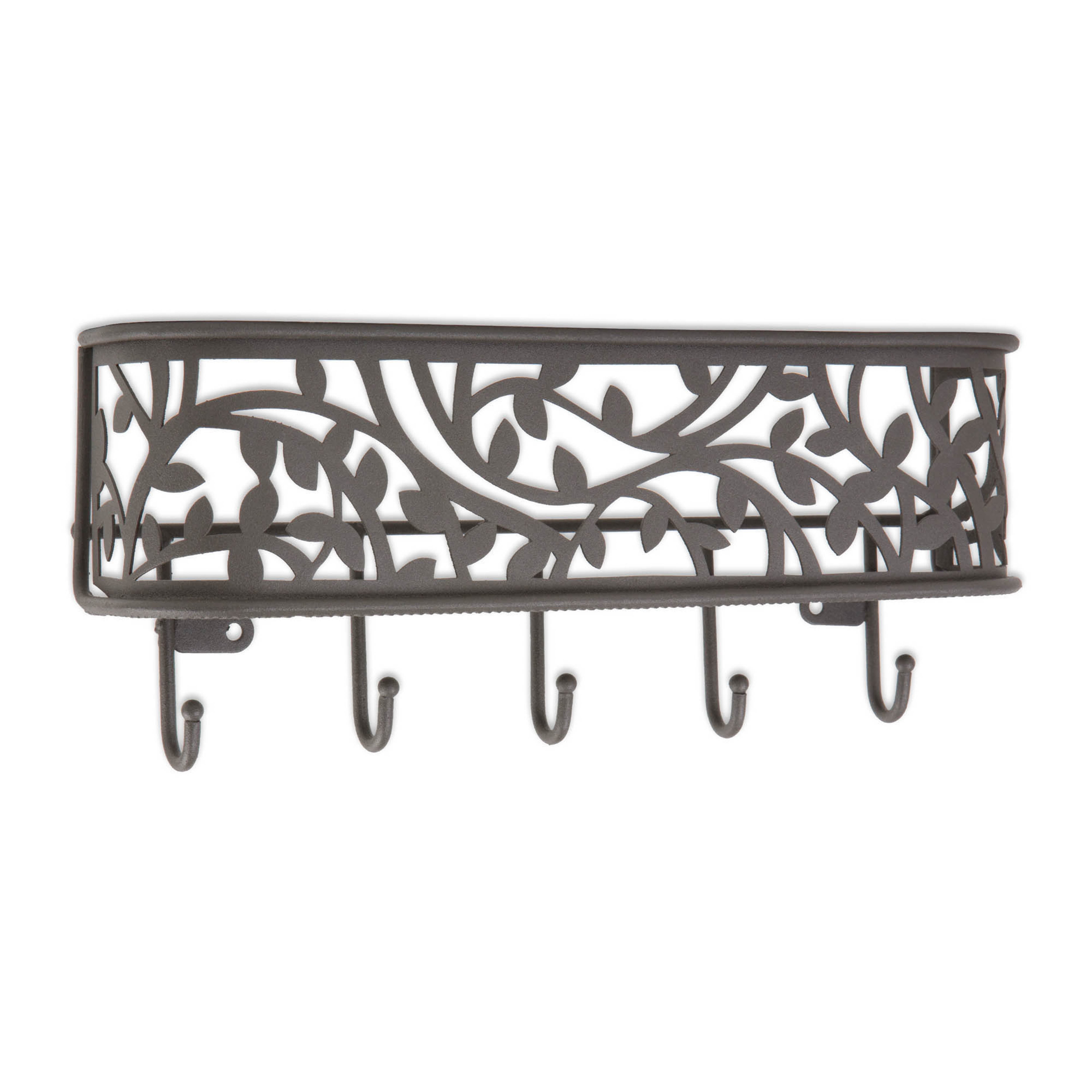 Dark Gray Medium Iron Wall Mounted Mail and Key Organizer