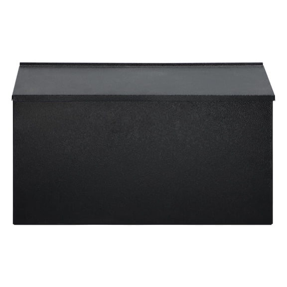 Wall-Mount Mailbox Black Galvanized Steel Horizontal Style For Outside Or Townhouse